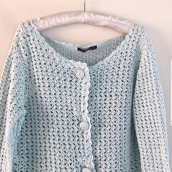 "French Postcards" Crochet Sweater / Jacket (M/L) - Picture 7 of 11